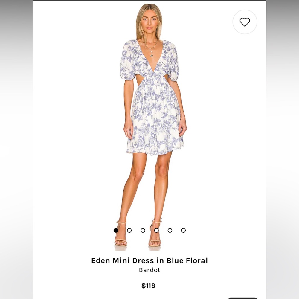 Bardot Eden Mini Dress in Blue Floral